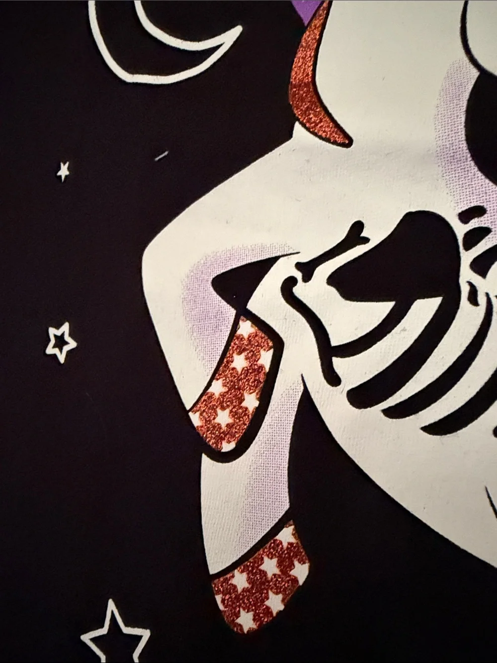The Children's Place Black Unicorn Skeleton Tee with Orange & Purple Accents